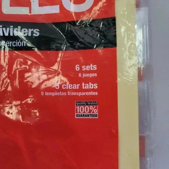 Staples Economy Insertable Paper Dividers 5-Tab Clear 6 Sets/PK 493302 - Picture 2 of 4